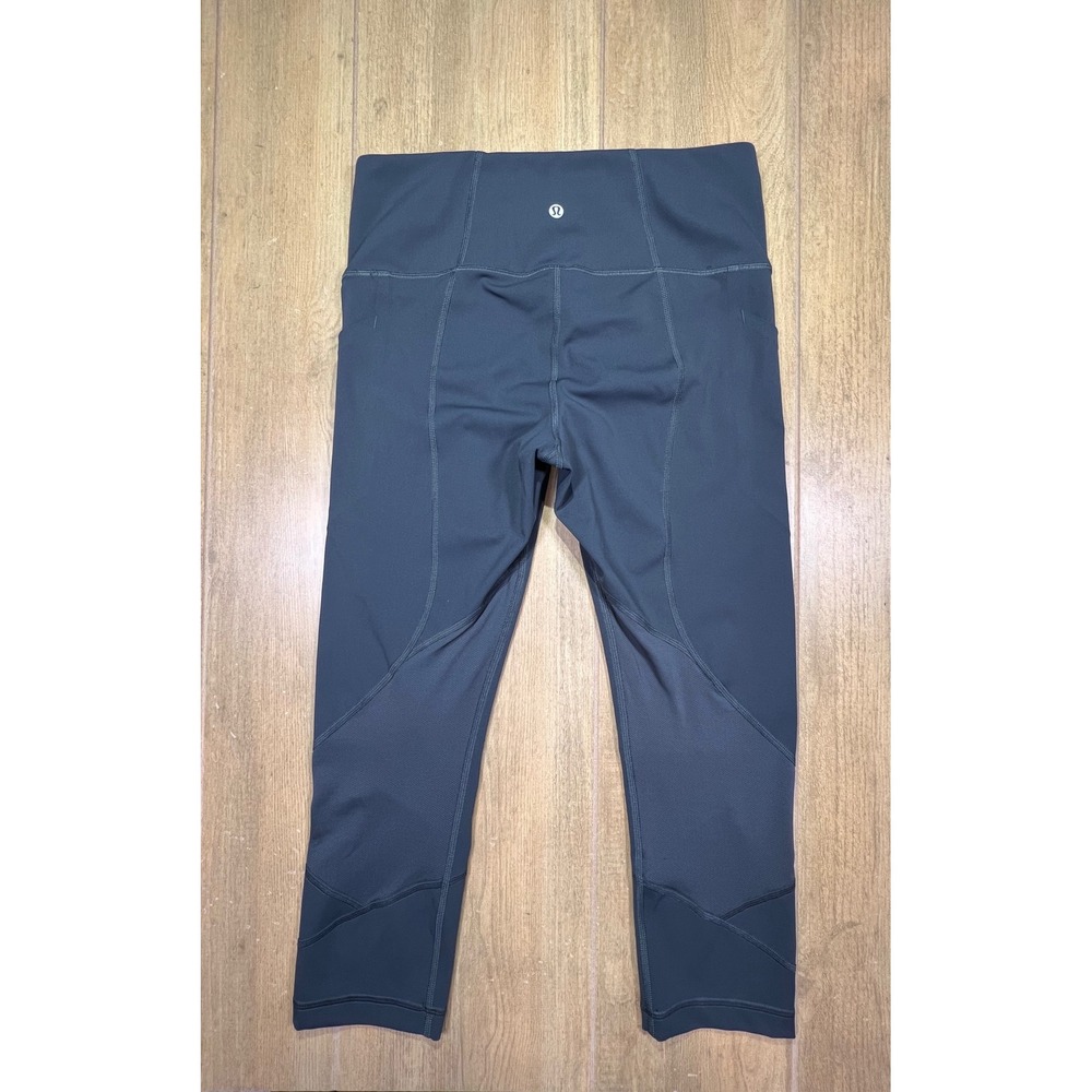 Lululemon All the Right Places Crop II Gray Mesh Pocket Leggings 23 Inch Inseam